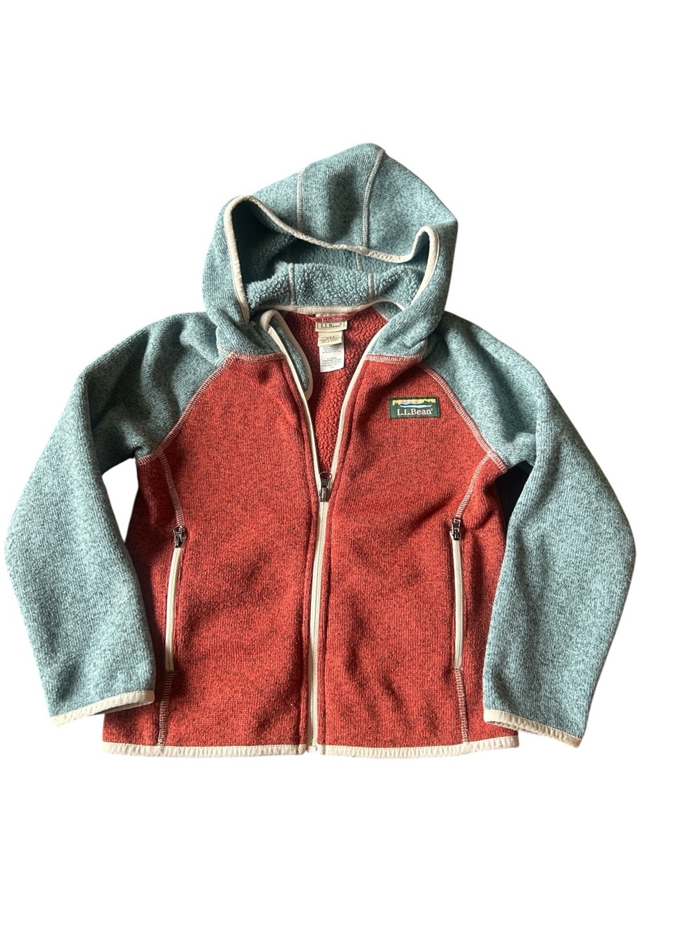 L.L. Bean Kids' Rust & Teal Hooded Zip Jacket